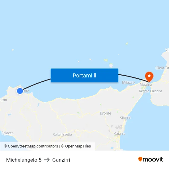 Michelangelo 5 to Ganzirri map