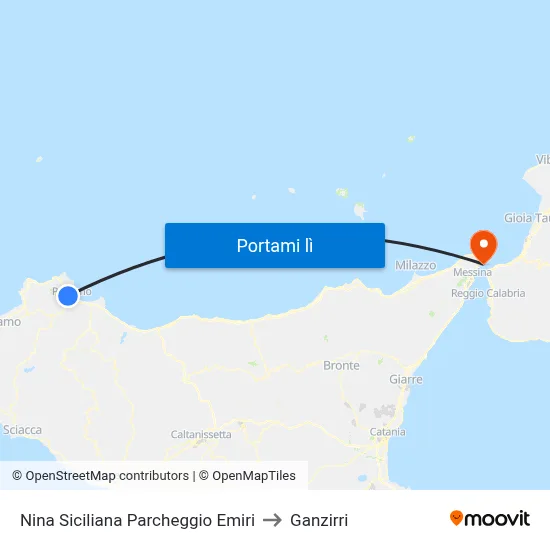 Nina Siciliana Parcheggio Emiri to Ganzirri map