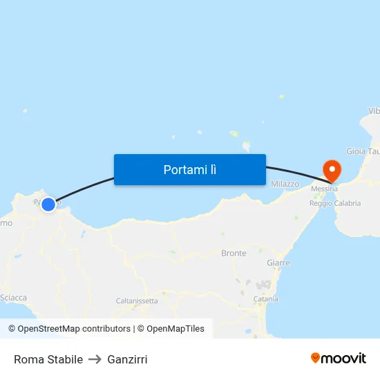 Roma Stabile to Ganzirri map
