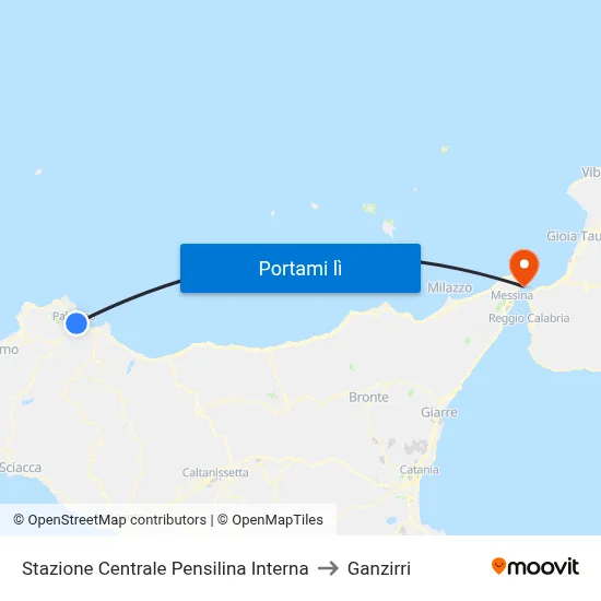 Stazione Centrale Pensilina Interna to Ganzirri map