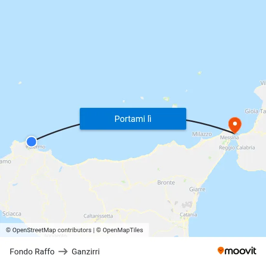 Fondo Raffo to Ganzirri map