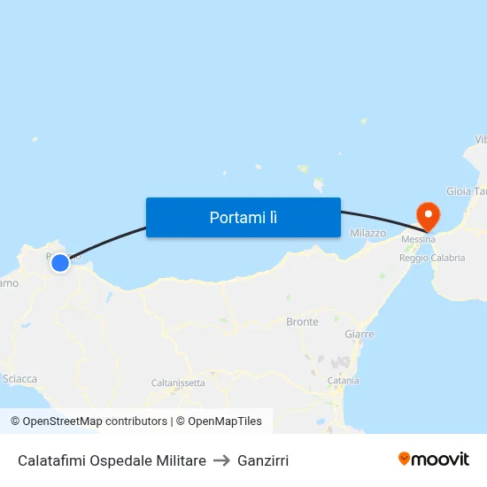 Calatafimi Ospedale Militare to Ganzirri map