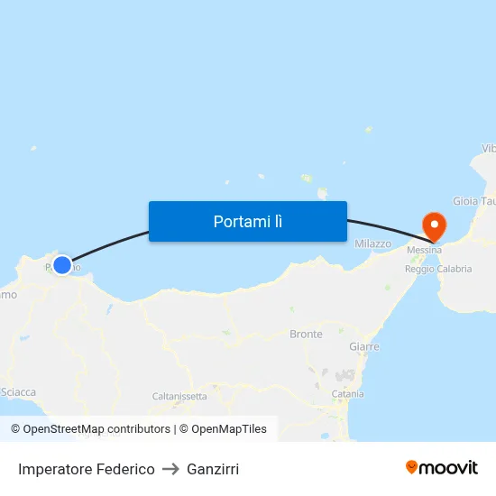 Imperatore Federico to Ganzirri map