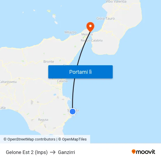 Gelone Est 2 (Inps) to Ganzirri map