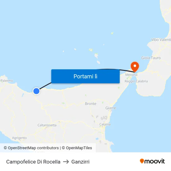 Campofelice Di Rocella to Ganzirri map