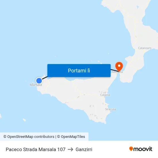 Paceco Strada Marsala 107 to Ganzirri map