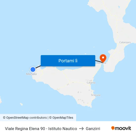 Viale Regina Elena 90 - Istituto Nautico to Ganzirri map
