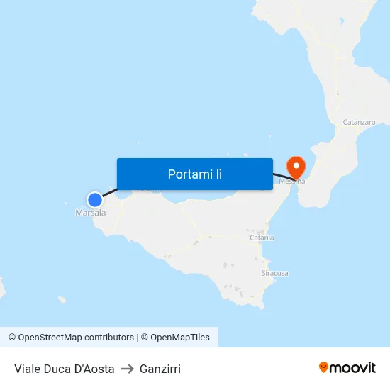 Viale Duca D'Aosta to Ganzirri map