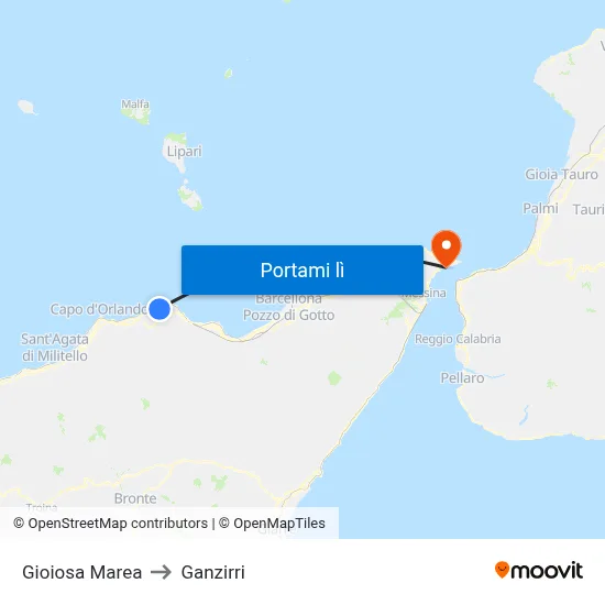 Gioiosa Marea to Ganzirri map