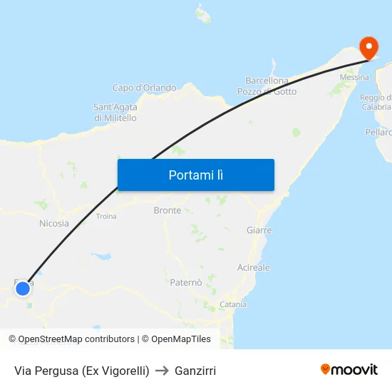 Via Pergusa (Ex Vigorelli) to Ganzirri map