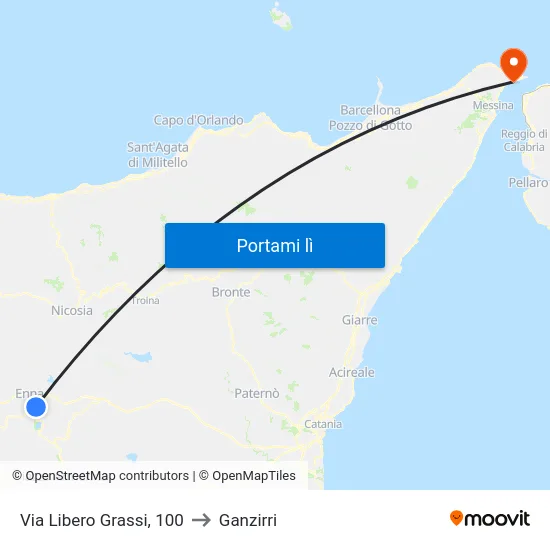 Via Libero Grassi, 100 to Ganzirri map