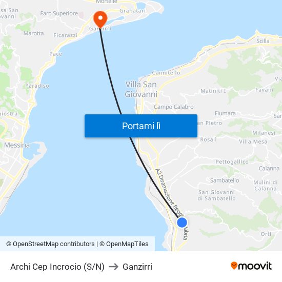 Archi Cep  Incrocio (S/N) to Ganzirri map