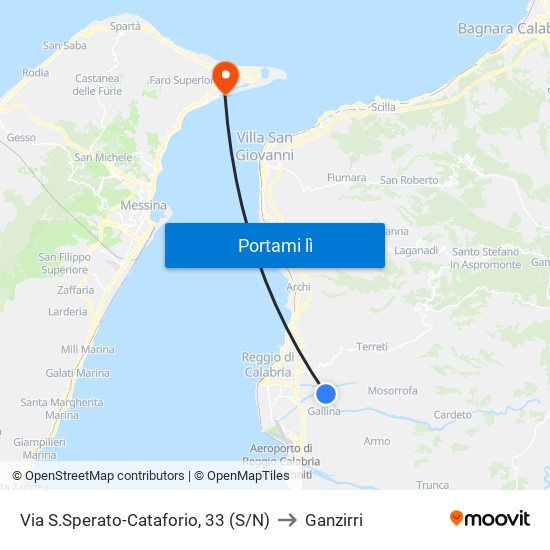 Via S.Sperato-Cataforio, 33 (S/N) to Ganzirri map