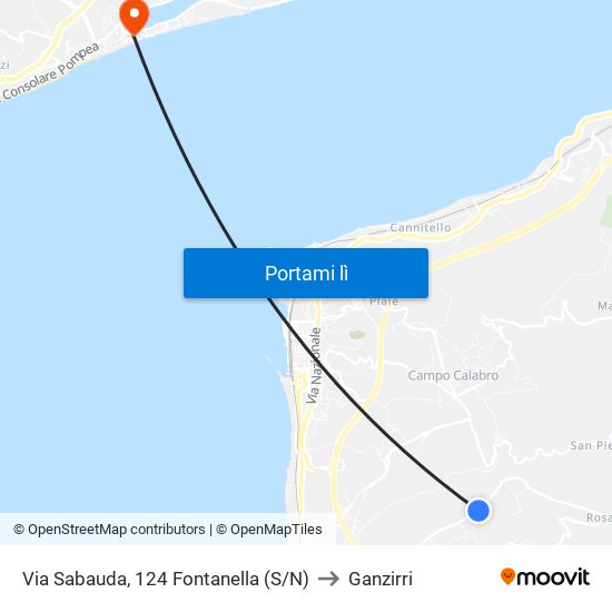 Via Sabauda, 124  Fontanella (S/N) to Ganzirri map