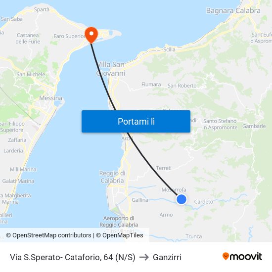 Via S.Sperato- Cataforio, 64 (N/S) to Ganzirri map