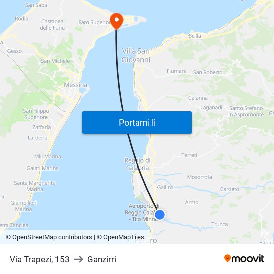 Via Trapezi, 153 to Ganzirri map