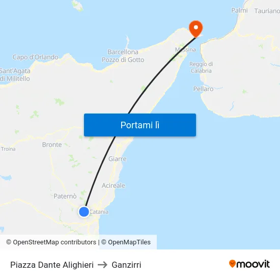 Piazza Dante Alighieri to Ganzirri map