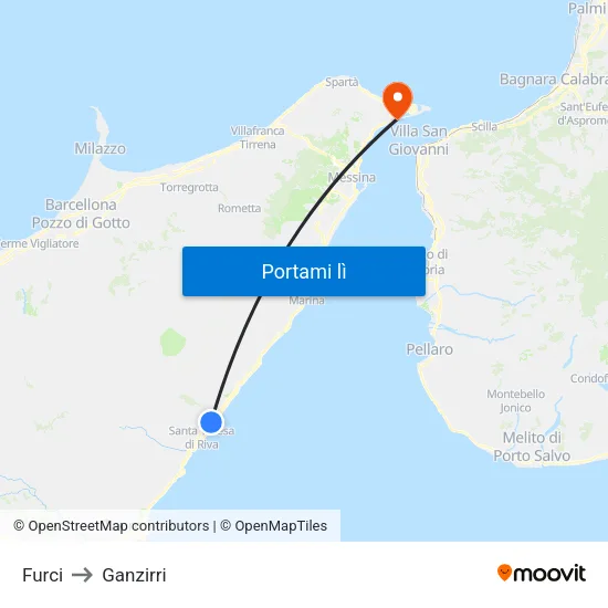 Furci to Ganzirri map