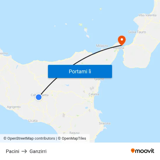 Pacini to Ganzirri map