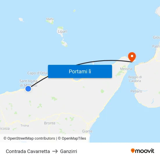 Contrada Cavarretta to Ganzirri map