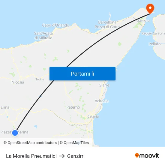 La Morella Pneumatici to Ganzirri map