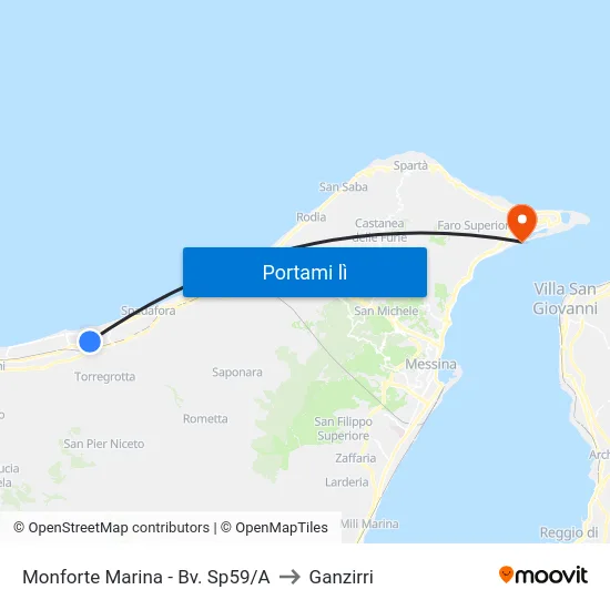 Monforte Marina - Bv. Sp59/A to Ganzirri map
