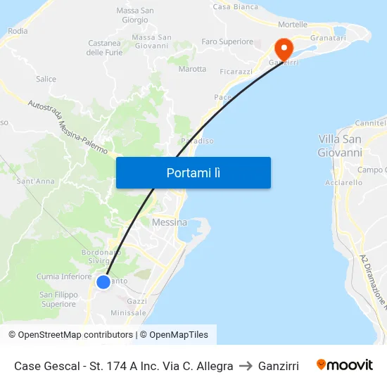 Case Gescal - St. 174 A Inc. Via C. Allegra to Ganzirri map