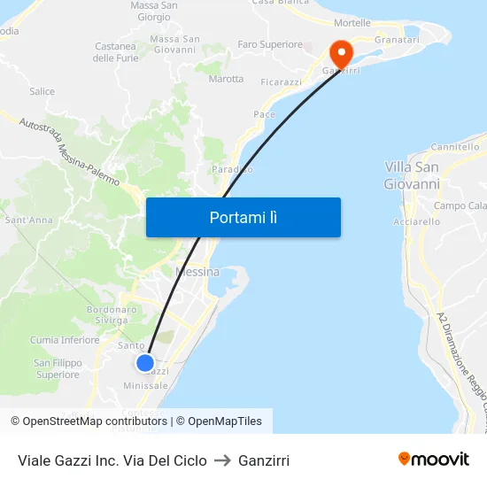 Viale Gazzi  Inc. Via Del Ciclo to Ganzirri map