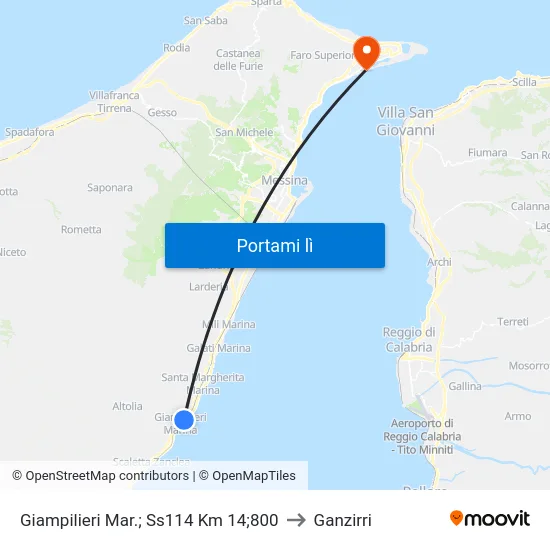 Giampilieri Mar.; Ss114 Km 14;800 to Ganzirri map