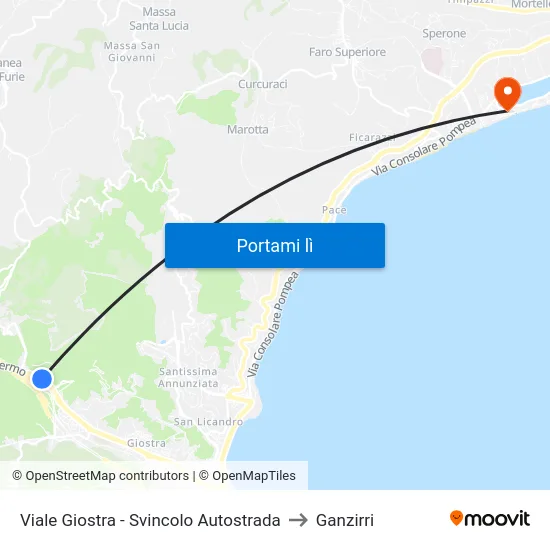 Viale Giostra - Svincolo Autostrada to Ganzirri map