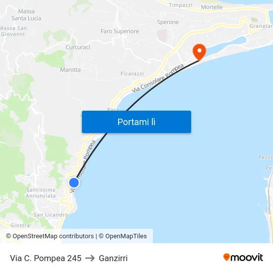 Via C. Pompea 245 to Ganzirri map