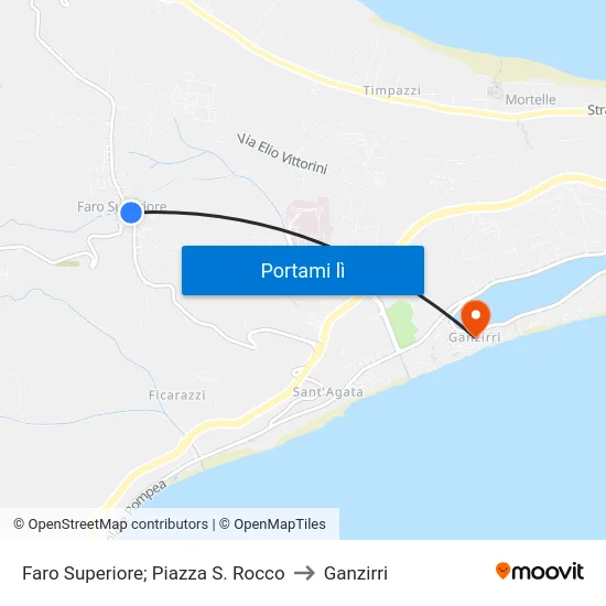 Faro Superiore; Piazza S. Rocco to Ganzirri map