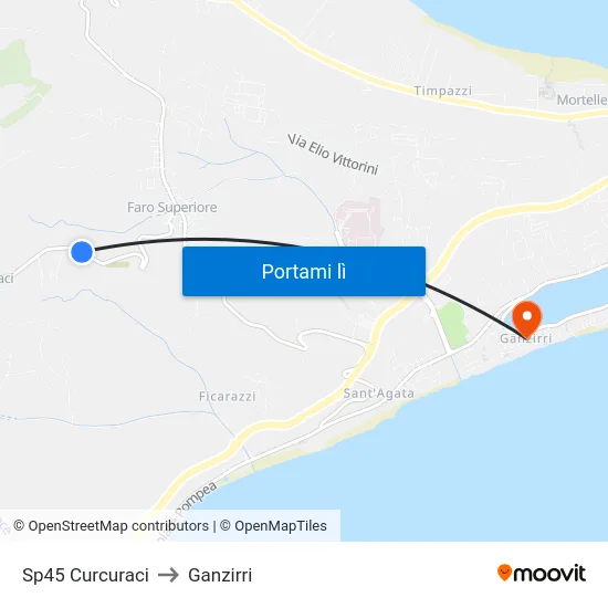 Sp45 Curcuraci to Ganzirri map