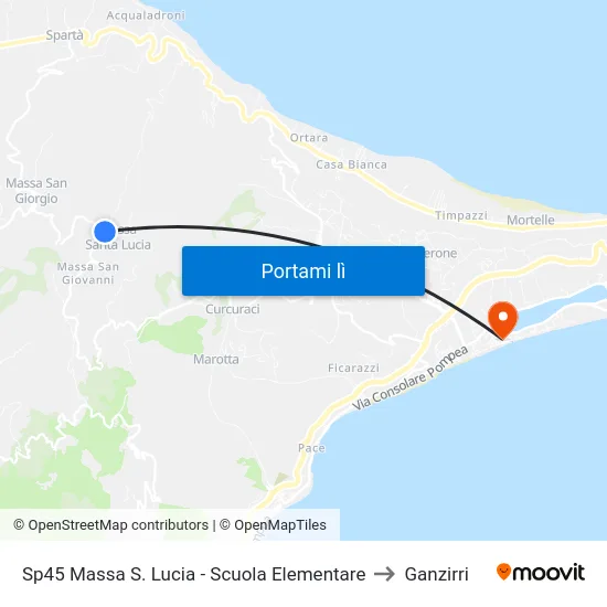 Sp45 Massa S. Lucia - Scuola Elementare to Ganzirri map