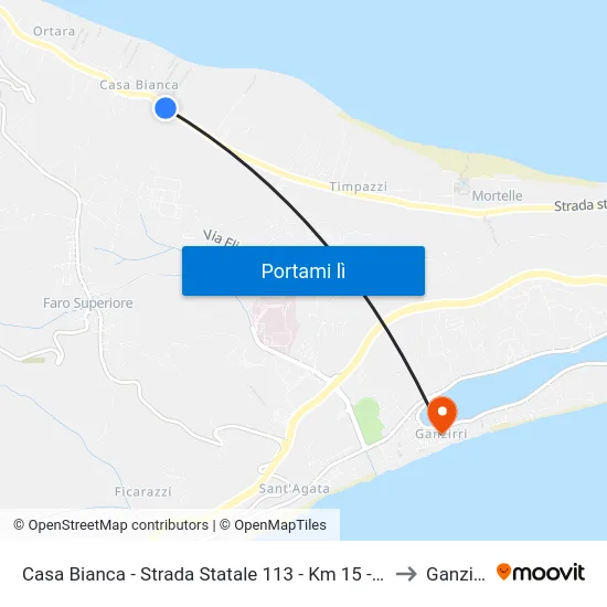 Casa Bianca - Strada Statale 113 - Km 15 -150 to Ganzirri map