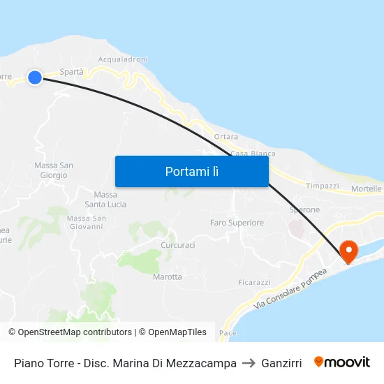 Piano Torre - Disc. Marina Di Mezzacampa to Ganzirri map