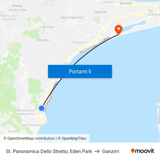 St. Panoramica Dello Stretto; Eden Park to Ganzirri map