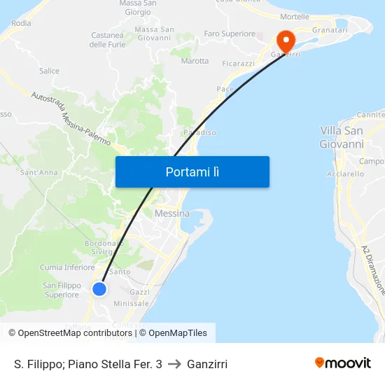 S. Filippo; Piano Stella Fer. 3 to Ganzirri map