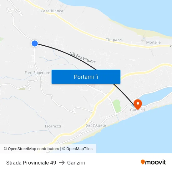 Strada Provinciale 49 to Ganzirri map