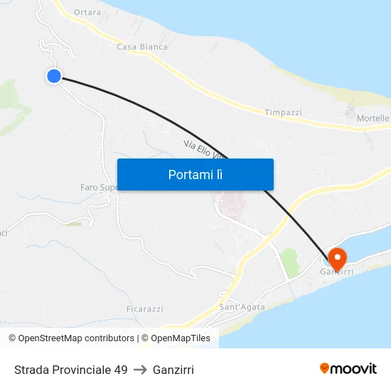 Strada Provinciale 49 to Ganzirri map