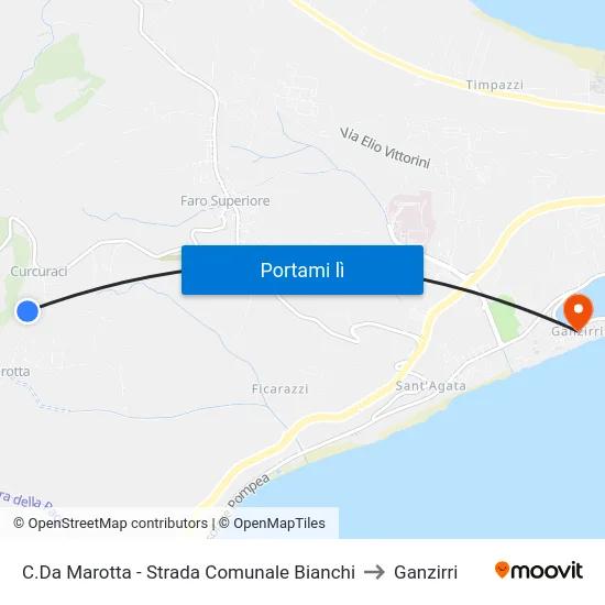 C.Da Marotta - Strada Comunale Bianchi to Ganzirri map
