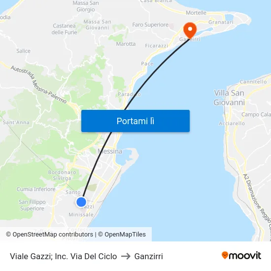 Viale Gazzi; Inc. Via Del Ciclo to Ganzirri map