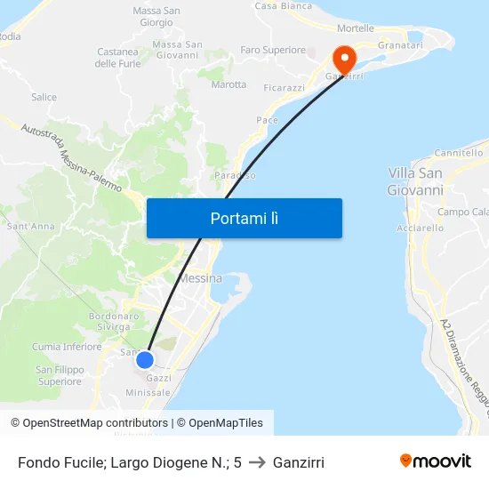 Fondo Fucile; Largo Diogene N.; 5 to Ganzirri map