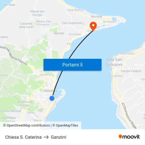 Chiesa S. Caterina to Ganzirri map