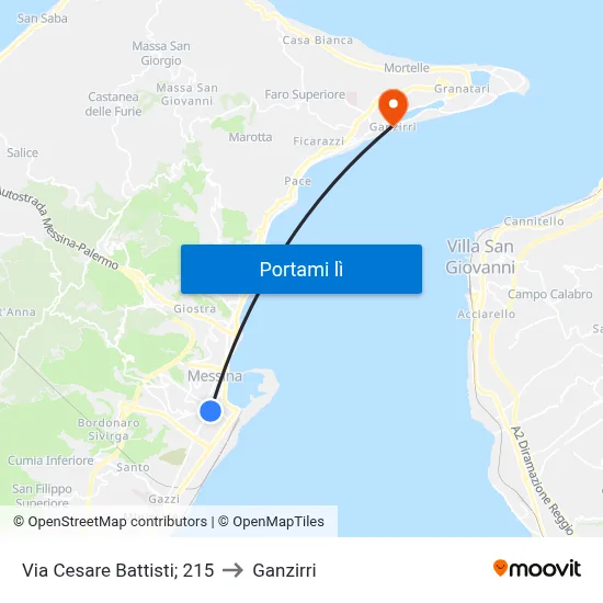 Via Cesare Battisti; 215 to Ganzirri map