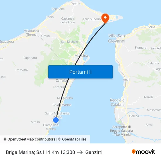 Briga Marina; Ss114 Km 13;300 to Ganzirri map