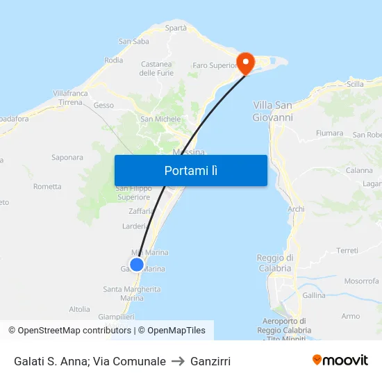 Galati S. Anna; Via Comunale to Ganzirri map