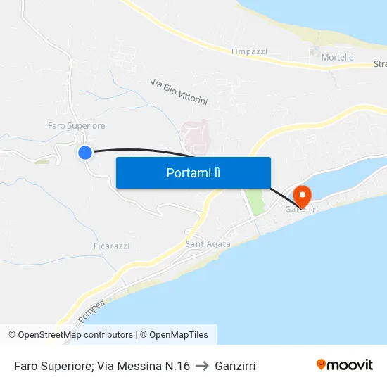 Faro Superiore; Via Messina N.16 to Ganzirri map