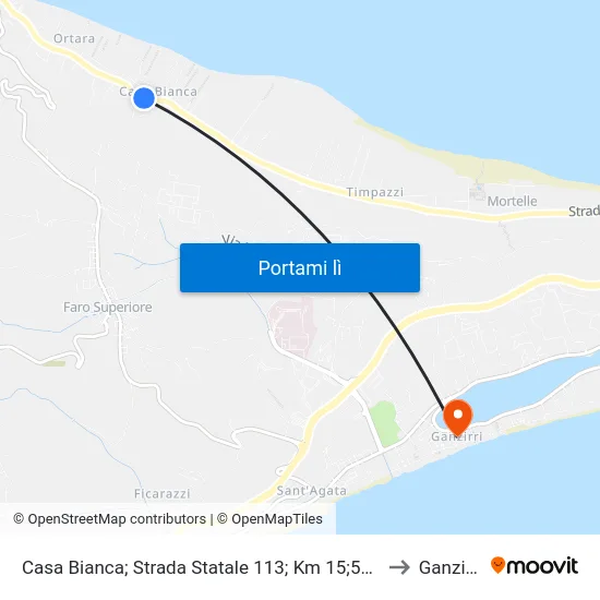 Casa Bianca; Strada Statale 113; Km 15;500 to Ganzirri map