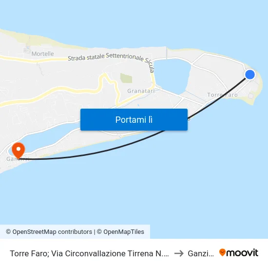 Torre Faro; Via Circonvallazione Tirrena N. 63 to Ganzirri map